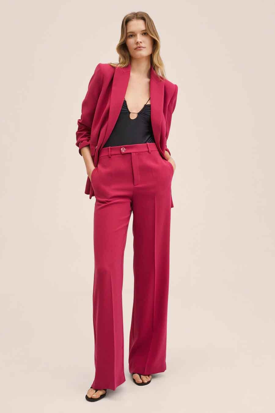 Tailleur pantalon rouge fashion mango